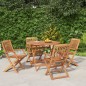 vidaXL Juego de comedor de jardín 5 piezas madera maciza de acacia
