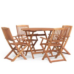 vidaXL Juego de comedor de jardín 5 piezas madera maciza de acacia