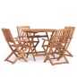 vidaXL Juego de comedor de jardín 5 piezas madera maciza de acacia