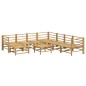 vidaXL Set de muebles de jardín 9 piezas bambú y cojines gris claro vidaXL Set de muebles de jardín 9 piezas bambú y cojines gris claro