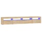 vidaXL Mueble de TV con luces LED roble Sonoma 240x35x40 cm