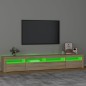 vidaXL Mueble de TV con luces LED roble Sonoma 240x35x40 cm