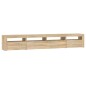 vidaXL Mueble de TV con luces LED roble Sonoma 240x35x40 cm