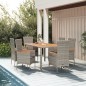 vidaXL Set comedor jardín 7 pzas y cojines ratán sintético gris vidaXL Set comedor jardín 7 pzas y cojines ratán sintético gris