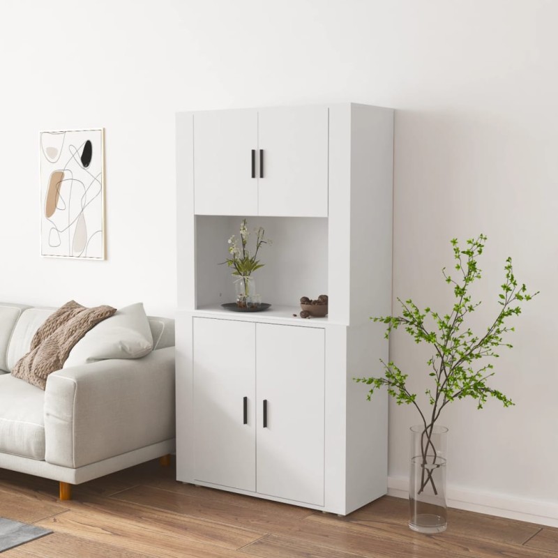 vidaXL Aparador alto madera contrachapada blanco vidaXL Aparador alto madera contrachapada blanco