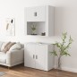 vidaXL Aparador alto madera contrachapada blanco vidaXL Aparador alto madera contrachapada blanco