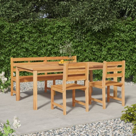 vidaXL Juego de comedor para jardín 4 piezas madera maciza de teca