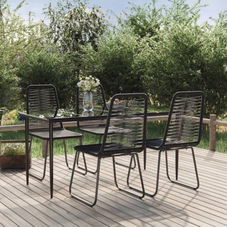 vidaXL Juego de comedor para jardín 5 piezas negro 