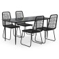 vidaXL Juego de comedor para jardín 5 piezas negro 