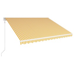 vidaXL Toldo automático retráctil amarillo y blanco 400x300 cm