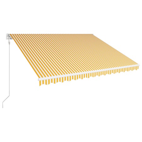 vidaXL Toldo automático retráctil amarillo y blanco 400x300 cm