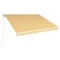 vidaXL Toldo automático retráctil amarillo y blanco 400x300 cm vidaXL Toldo automático retráctil amarillo y blanco 400x300 cm