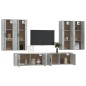 vidaXL Set de muebles de TV 6 pzas madera contrachapada gris hormigón vidaXL Set de muebles de TV 6 pzas madera contrachapada gris hormigón