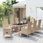vidaXL Set comedor de jardín 9 pzas con cojines ratán sintético beige