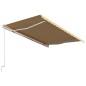 vidaXL Toldo automático retráctil amarillo y blanco 400x300 cm vidaXL Toldo automático retráctil amarillo y blanco 400x300 cm