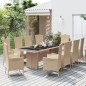 vidaXL Set comedor de jardín 11 pzas con cojines ratán sintético beige vidaXL Set comedor de jardín 11 pzas con cojines ratán sintético beige