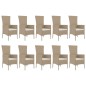 vidaXL Set comedor de jardín 11 pzas con cojines ratán sintético beige vidaXL Set comedor de jardín 11 pzas con cojines ratán sintético beige