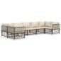 vidaXL Set muebles de jardín 7 pzas y cojines ratán PE gris antracita vidaXL Set muebles de jardín 7 pzas y cojines ratán PE gris antracita