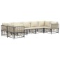 vidaXL Set muebles de jardín 7 pzas y cojines ratán PE gris antracita vidaXL Set muebles de jardín 7 pzas y cojines ratán PE gris antracita