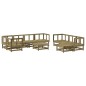 vidaXL Juego muebles jardín 10 pzas y cojines madera pino impregnada