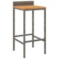vidaXL Mesa bar y taburetes jardín 7 pzas madera acacia ratán PE gris vidaXL Mesa bar y taburetes jardín 7 pzas madera acacia ratán PE gris