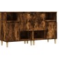 vidaXL Aparadores 2 uds madera contrachapada roble ahumado 60x35x70 cm vidaXL Aparadores 2 uds madera contrachapada roble ahumado 60x35x70 cm
