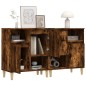vidaXL Aparadores 2 uds madera contrachapada roble ahumado 60x35x70 cm vidaXL Aparadores 2 uds madera contrachapada roble ahumado 60x35x70 cm