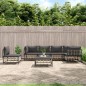 vidaXL Set muebles de jardín 7 pzas y cojines ratán PE gris antracita