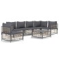 vidaXL Set muebles de jardín 7 pzas y cojines ratán PE gris antracita