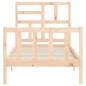 vidaXL Estructura de cama individual con cabecero madera maciza