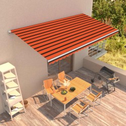 vidaXL Toldo automático retráctil naranja y marrón 600x300 cm