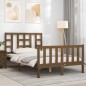 vidaXL Estructura cama y cabecero madera maciza marrón miel 120x200 cm vidaXL Estructura cama y cabecero madera maciza marrón miel 120x200 cm