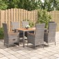 vidaXL Set comedor jardín 7 pzas y cojines ratán sintético gris vidaXL Set comedor jardín 7 pzas y cojines ratán sintético gris