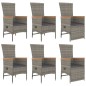 vidaXL Set comedor jardín 7 pzas y cojines ratán sintético gris vidaXL Set comedor jardín 7 pzas y cojines ratán sintético gris
