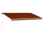 vidaXL Toldo automático retráctil naranja y marrón 600x300 cm vidaXL Toldo automático retráctil naranja y marrón 600x300 cm