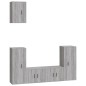 vidaXL Set de muebles para TV 5 pzas madera contrachapada gris Sonoma vidaXL Set de muebles para TV 5 pzas madera contrachapada gris Sonoma