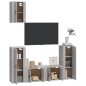 vidaXL Set de muebles para TV 5 pzas madera contrachapada gris Sonoma vidaXL Set de muebles para TV 5 pzas madera contrachapada gris Sonoma