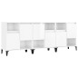 vidaXL Aparadores 3 uds madera contrachapada blanco brillo 60x35x70 cm vidaXL Aparadores 3 uds madera contrachapada blanco brillo 60x35x70 cm