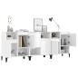 vidaXL Aparadores 3 uds madera contrachapada blanco brillo 60x35x70 cm vidaXL Aparadores 3 uds madera contrachapada blanco brillo 60x35x70 cm
