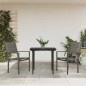 vidaXL Juego de comedor para jardín 3 piezas acero y textilene negro vidaXL Juego de comedor para jardín 3 piezas acero y textilene negro