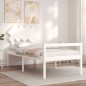 vidaXL Cama para personas mayores con cabecero madera maciza blanco vidaXL Cama para personas mayores con cabecero madera maciza blanco
