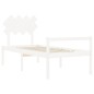 vidaXL Cama para personas mayores con cabecero madera maciza blanco vidaXL Cama para personas mayores con cabecero madera maciza blanco