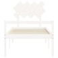vidaXL Cama para personas mayores con cabecero madera maciza blanco vidaXL Cama para personas mayores con cabecero madera maciza blanco