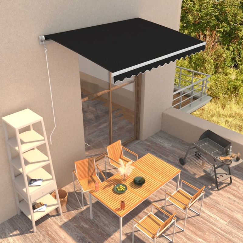 vidaXL Toldo retráctil automático gris antracita 350x250 cm vidaXL Toldo retráctil automático gris antracita 350x250 cm