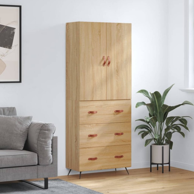 vidaXL Aparador alto madera contrachapada color roble 69,5x34x180 cm vidaXL Aparador alto madera contrachapada color roble 69,5x34x180 cm