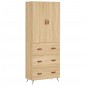 vidaXL Aparador alto madera contrachapada color roble 69,5x34x180 cm vidaXL Aparador alto madera contrachapada color roble 69,5x34x180 cm