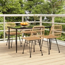 vidaXL Juego de comedor de jardín 5 piezas ratán sintético