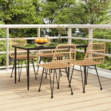 vidaXL Juego de comedor de jardín 5 piezas ratán sintético