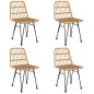 vidaXL Juego de comedor de jardín 5 piezas ratán sintético