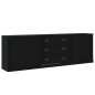 vidaXL Aparadores 3 piezas madera contrachapada negro vidaXL Aparadores 3 piezas madera contrachapada negro